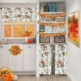thumbnail image 2 of White Pumpkins Kitchen Curtains Fall Window Curtains Valance and Tier Set 36 Inch, Autumn Orange Floral Rod Pocket Short Tier Curtain for Room, Watercolor Small Cafe Kitchen Decor, 2 of 6