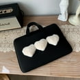 thumbnail image 5 of 11 13 15'' Plush Love Notebook Laptop Bag Female Briefcase Tablet Storage Pouch for Ipad Air4 5 9 10 Pro11 12.9 Macbook Air Case (black,15-16inch), 5 of 6