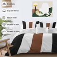 thumbnail image 5 of Boho Black Duvet Cover Set Queen Size Brown and White Striped Tribal Farmhouse Style Soft Lightweight Comforter Covers 4 Piece Bedding Set with 1 Duvet Cover 1 Bed Sheet & 2 Pillow Shams, 5 of 8