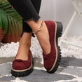 thumbnail image 5 of Miluxas Womens Loafers Slip On Casual Chunky Platform Heel Loafers Classic Penny Dressy Comfy Business Work Shoes Wine 9.5(43), 5 of 9