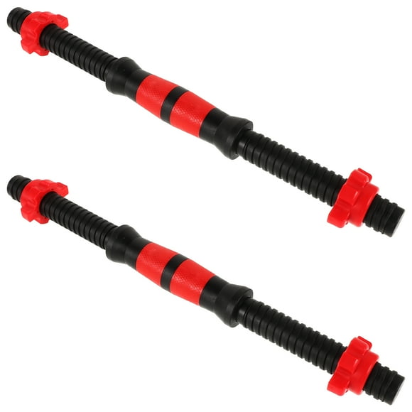 Juego de 2 barras para mancuernas de 40 cm con asas y collarines de rosca para levantamiento de pesas, con 4 tuercas para barras de gimnasio y entrenamiento de fuerza (color aleatorio).