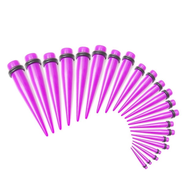 18 Piece Ear Stretching Kit Tapers - 9 Sizes Included - Choose From 6 Colors