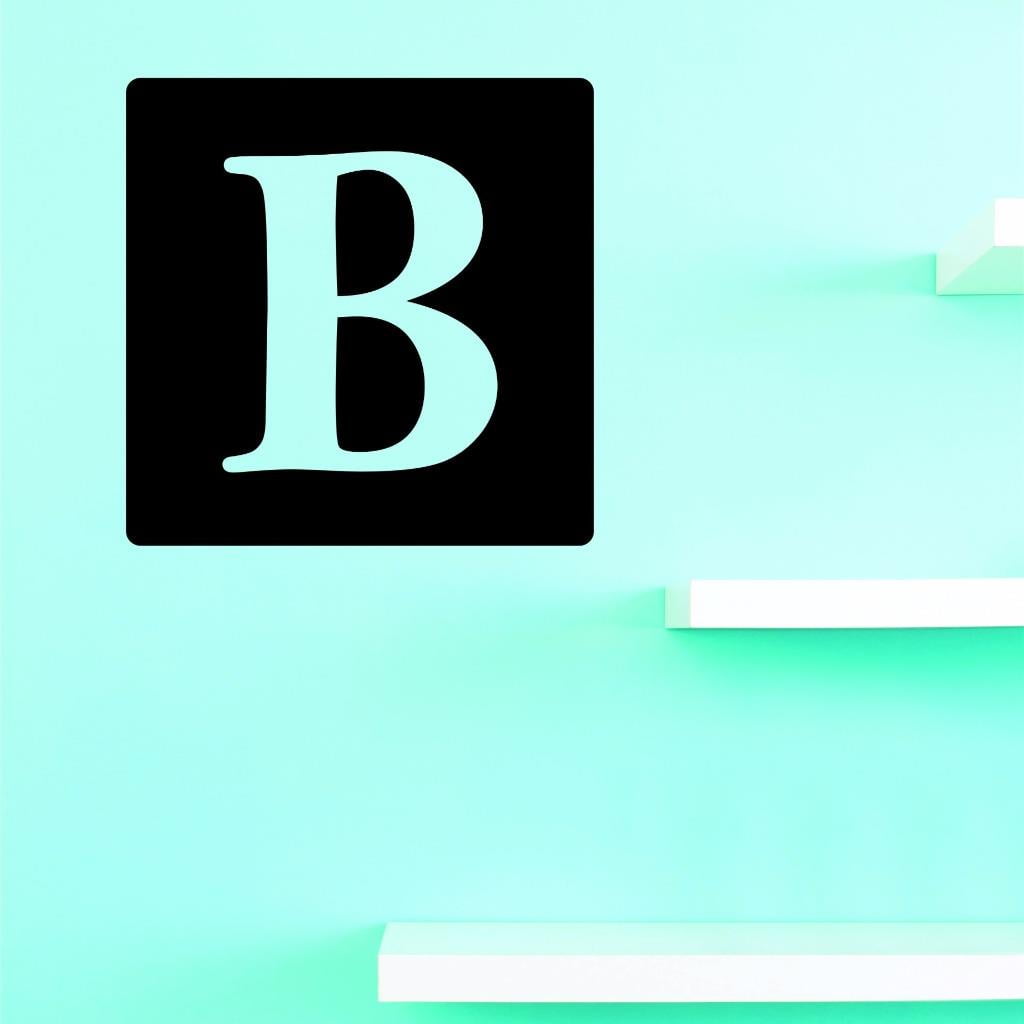 Custom Decals Alphabet Letter B Wall Art Size 16 X 16 Inches Color