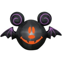 Gemmy Airblown Inflatable Mickey Mouse as Jack O' Lantern Bat, 3 ft Tall, Black