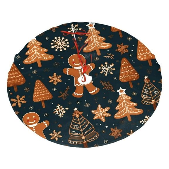 Christmas Tree Skirt 30" Ginger Christmas Tree (12) Xmas Tree Skirts Mat for New Year Holiday Christmas Party Decorations