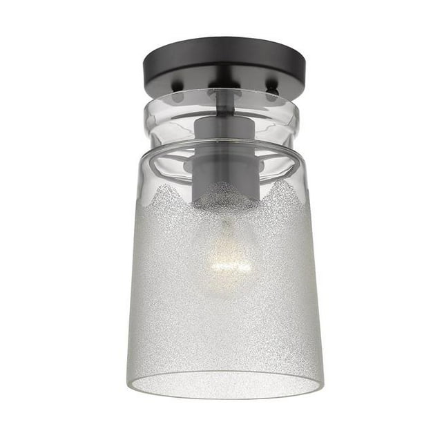 Golden Lighting 1405-SF BLK-CAG Traverse un Plafonnier Semi-Flush&44; Noir