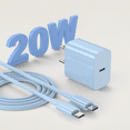 thumbnail image 6 of IPhone18 17 16 15 Charger, 2 Pack PD 20W Adapter Wall Fast Charger with 6&10ft Blue USB C Cable Compatible with iPhone 18/17/16/15/iPad, 6 of 6