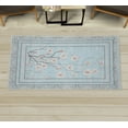 thumbnail image 1 of Apple Blossom Decorative Rug, Flowers and Blooming Spring Season Branches Nature Garden Romance, Quality Carpet for Bedroom Dorm and Living Room, 6 Sizes, Baby Blue and Peach, by Ambesonne, 1 of 1