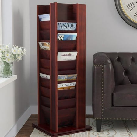 Overlapping Magazine Display - Red Barrel Studio Aleida 40 Pocket Magazine Rotary Floor Display