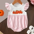 thumbnail image 2 of mgoYE 9 Month Baby Girl Clothes Halloween Baby Clothes Striped Smocked Romper Bubble Onesie Bodysuit Shirt Fall Outfit|Pink 3-6 Months, 2 of 8