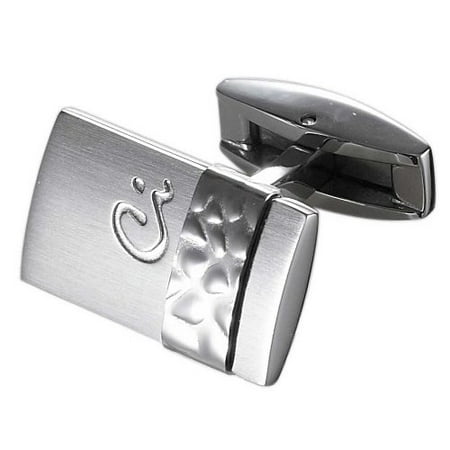 Caseti Mens Marquis Stainless Steel Cuff Links Regular Silver