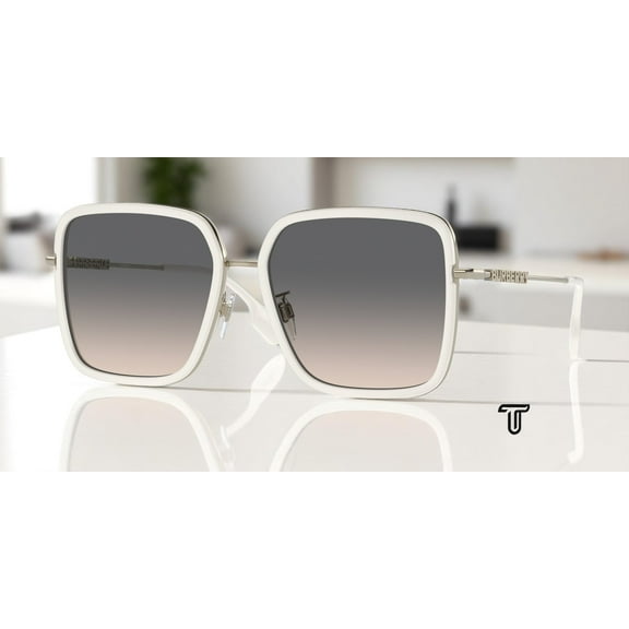 BURBERRY BE3145D 1109G9 Dionne Ivory Lt Brown Grad Grey 58 mm Women's Sunglasses