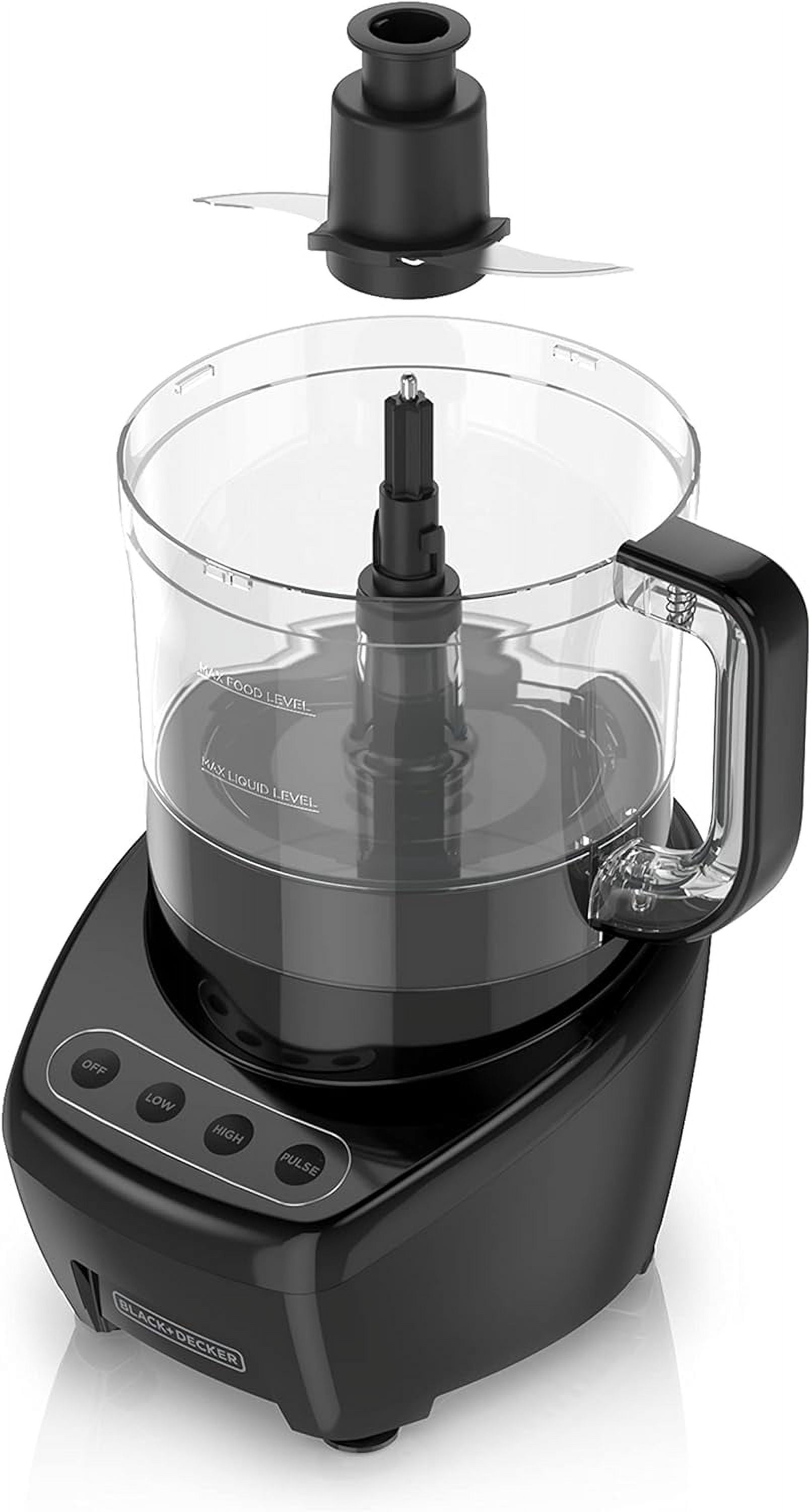 3-in-1 Easy Assembly 8-Cup Food Processor with Stainless Steel S-Blade and Reversible Disc