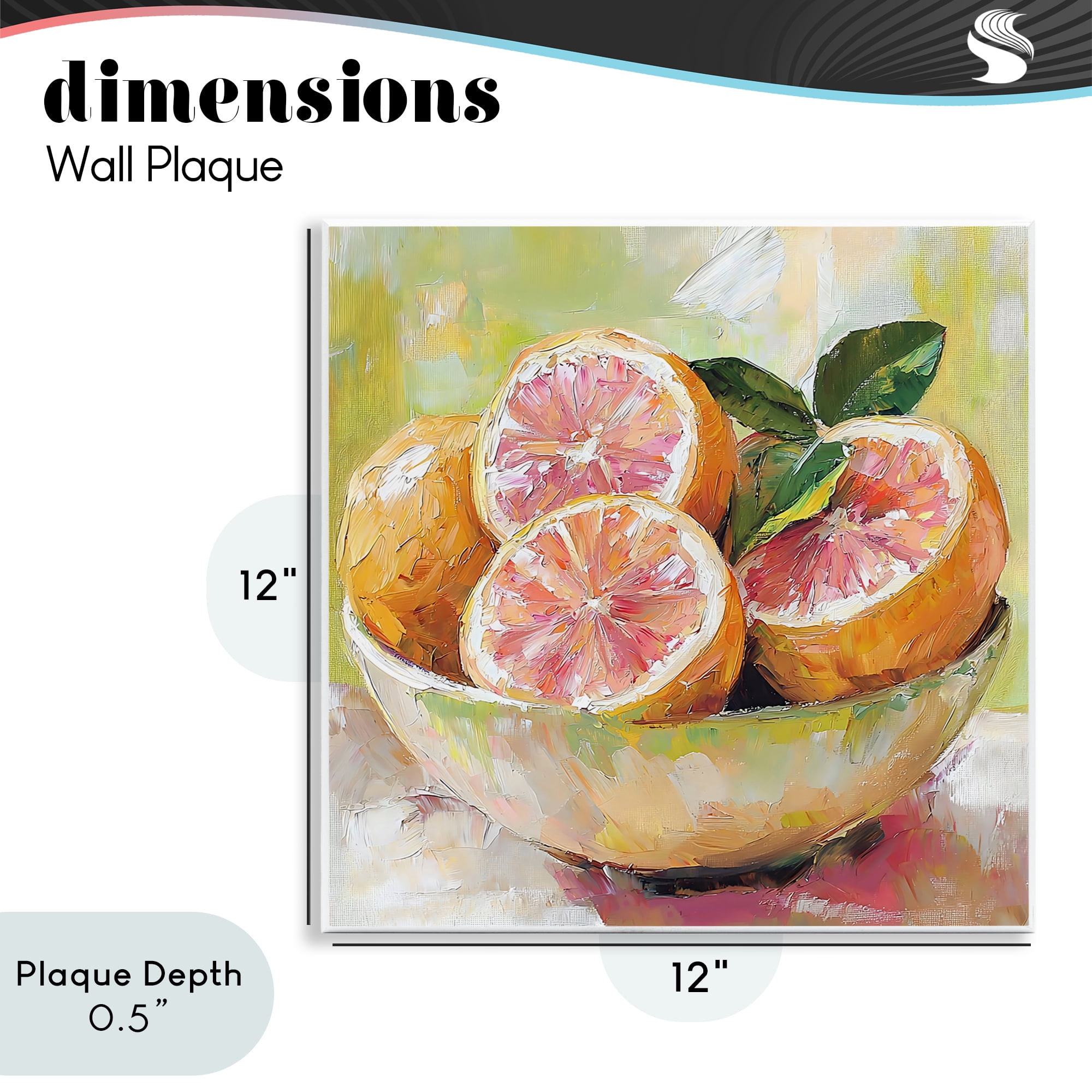 Stupell Industries Bold Grapefruit in Ceramic Bowl Wall Plaque Art, design by Riley B