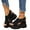 Black, variant on Women's Sandals with foot arch pad - Summer Casual Open Toe Ankle Strap Beach Sandals