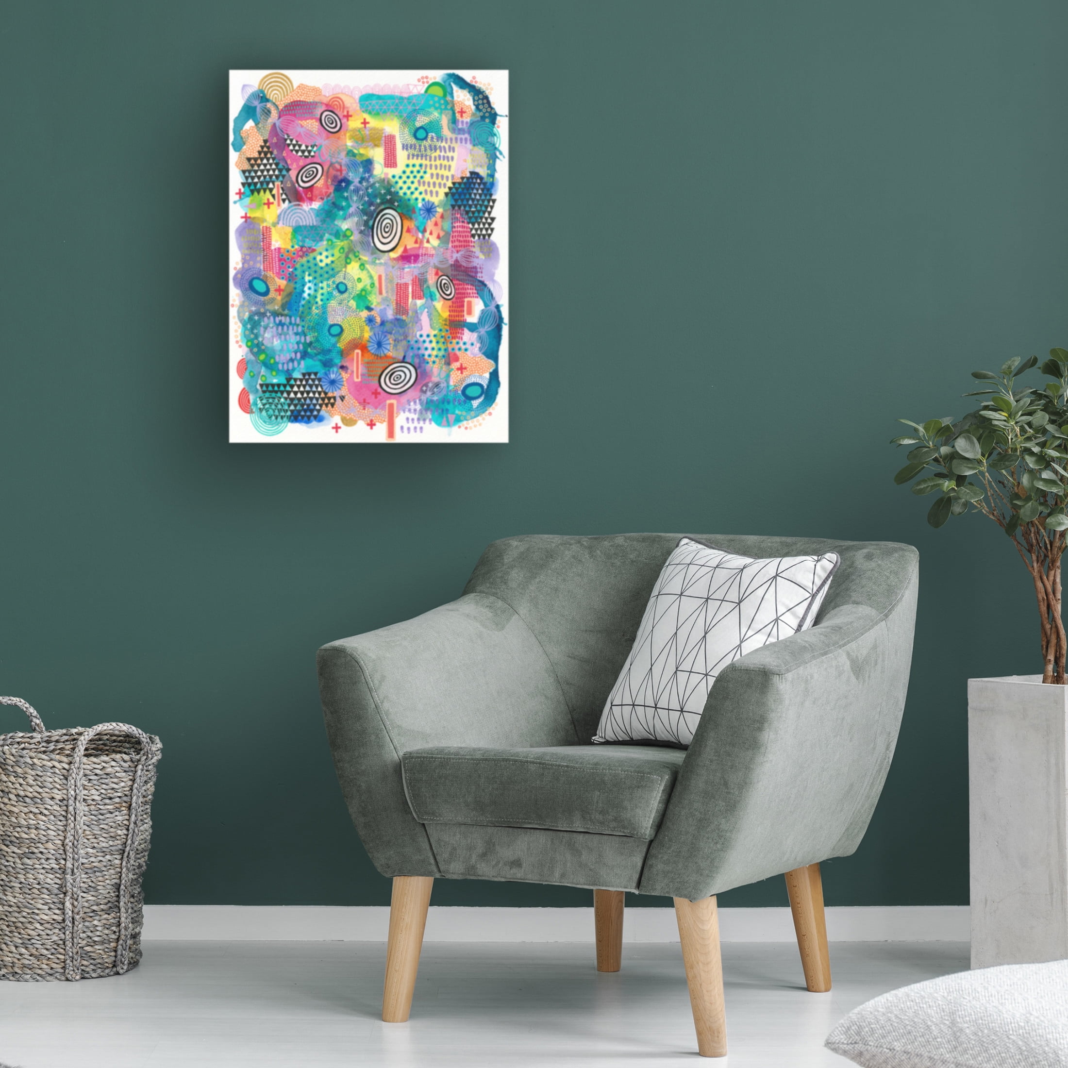 Canvas Wall Art - Van Dam Art 'Ocean Fireworks' Wall Art for Living Room, Bedroom, or Office Décor by Trademark Fine Art - 35 x 47 Inches