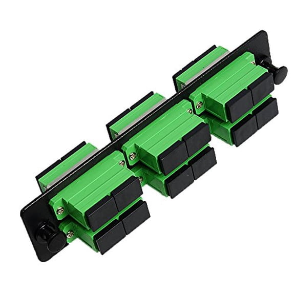 RiteAV LGX Footprint SC Adapter Panel, 6 Ports, Loaded w/6 SC Duplex Singlemode APC Adapters, Black