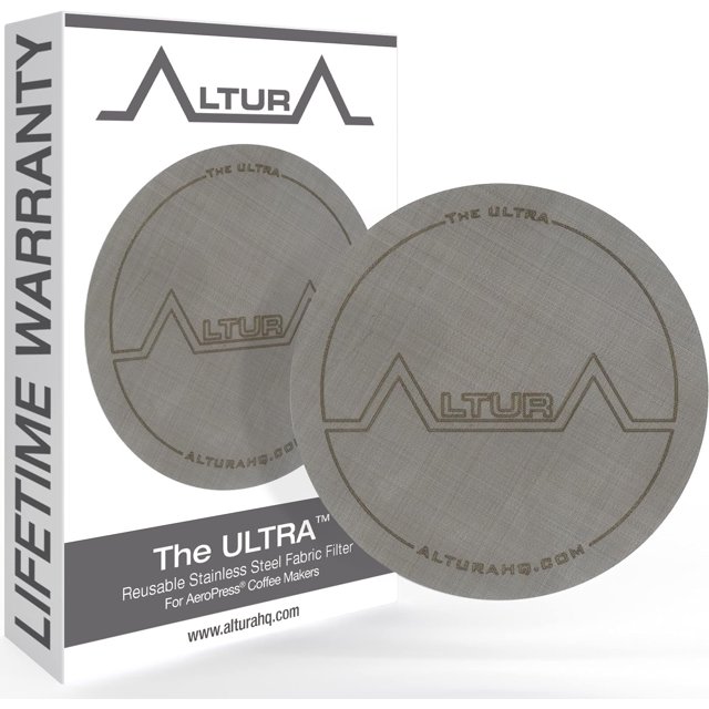 The Ultra: Reusable Metal Filter for AeroPress Coffee Maker. Also Fits AeroPress Go Coffee Press. No More Paper Filters
