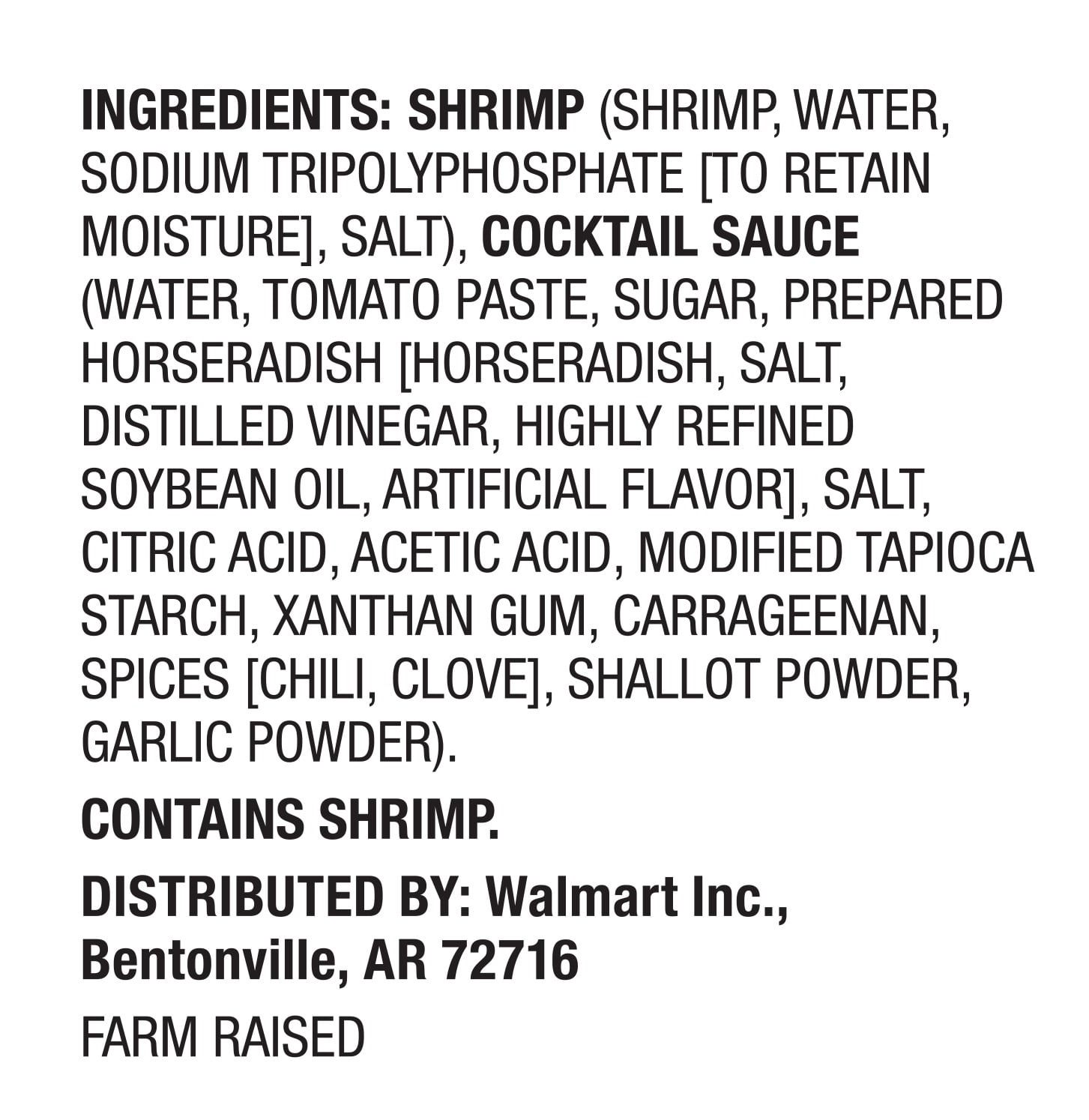 Great Value Frozen Cooked X-Large Shrimp Ring with Cocktail Sauce, 20 oz