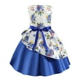 thumbnail image 3 of Little Girl Dresses Sleeveless Pageant Dress Birthday Party Floral Prints Bowknot Gown Princess Dress Flower Girl Dress,Size 3 Years-4 Years, 3 of 4