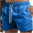 thumbnail image 2 of AXXD Blue Cycling Shorts Men Summer Breathable Beach Shorts Sports Shorts Elasticated Lace-up Trousers New Arrival, 2 of 5