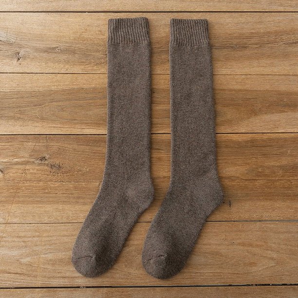Calcetines de pierna de otoño e invierno, medias cálidas acolchadas para mujer, calcetines para niños, calcetines altos de algodón de moda