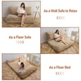 thumbnail image 3 of Folding Sofa Bed,Extra Thick and Long Fluffy 4 Position Convertible Flip Lounge Chair,Foam Filling Folding Matress Sofa Bean Bag with Washable Cover,Khaki,30x95 Inch, 3 of 7