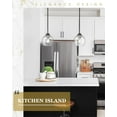 thumbnail image 2 of Pendant Lights Kitchen Island 2 Pack, 7" Modern Black Hanging Lights Fixtures with Clear Glass Globe Shade, Kitchen Island Lighting for Bathroom, AD-22280-1P2-BK-C, 2 of 15
