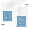 thumbnail image 5 of DouZhe Reusable Grocery Bags, Colorful Cartoon Cats Face Lightweight Polyester Canvas Cloth Tote Bag for Travle Gym Shopping School, 15" x 16", 5 of 7