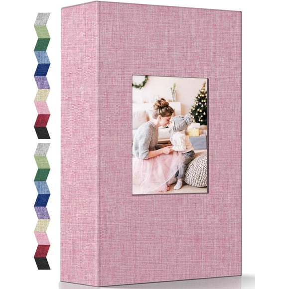 Albums Album 4x6-300 Photos Linen Cover Photo Books with 300 Horizontal Pockets,Slip-in Picture for Family Wedding Anniversary Baby Vacation Pictures Pink