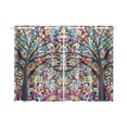 thumbnail image 1 of RYLABLUE Colorful Tree Art Window Curtain Window Treatments Kitchen Curtains 26x39 inches, 2 Pieces, 1 of 3