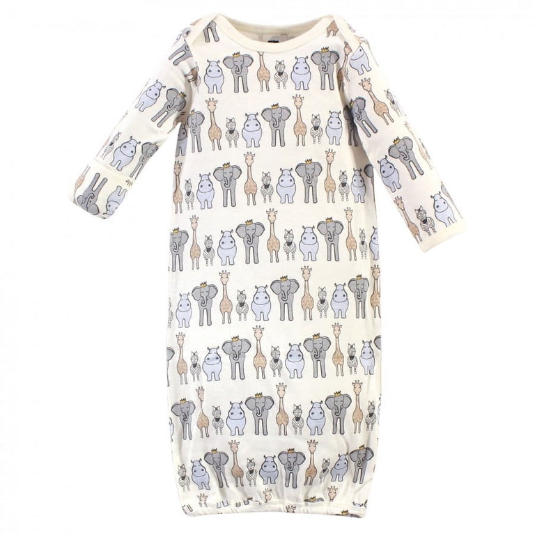Hudson Baby Infant Boy Cotton Long-Sleeve Gowns, 3-Pack photo 2