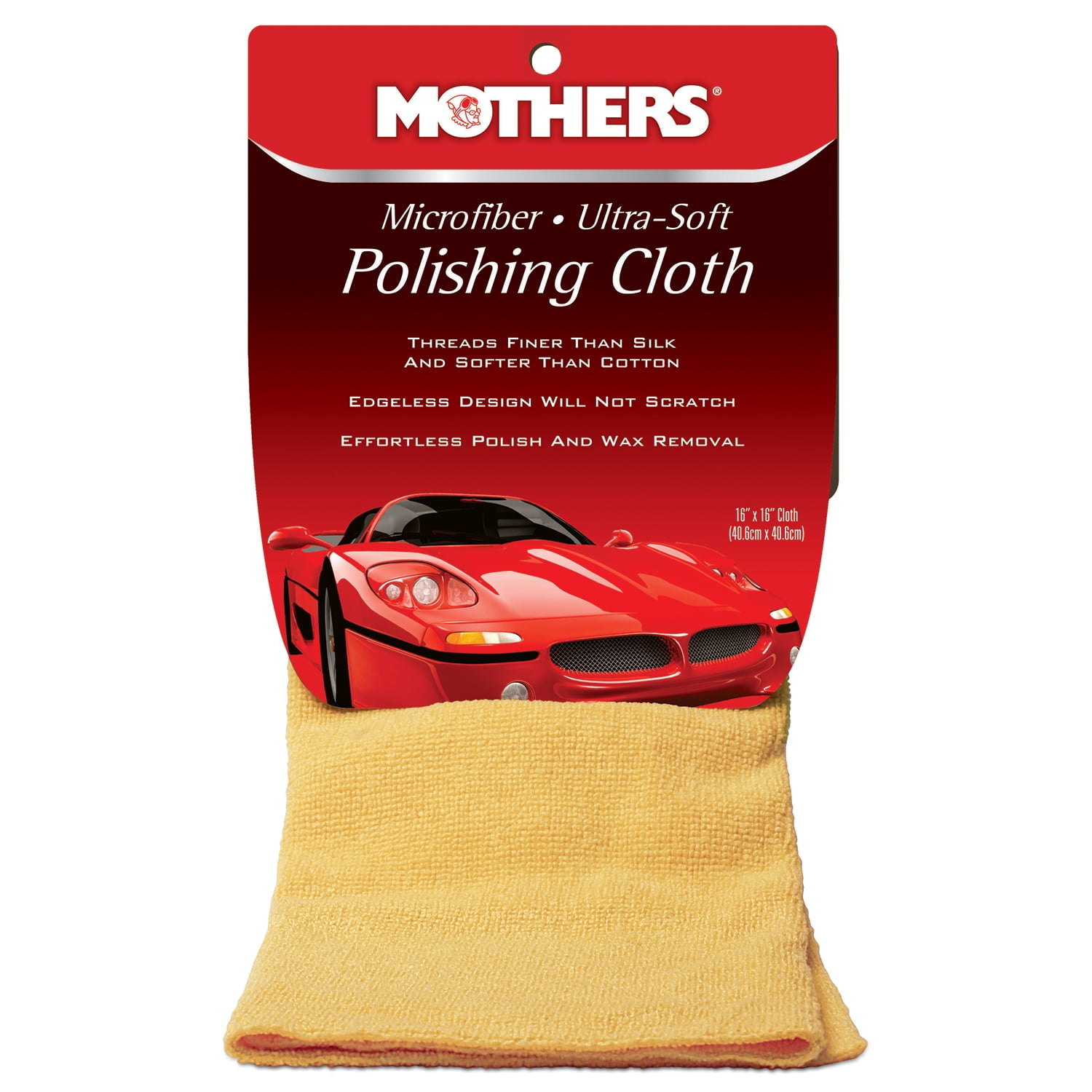 Mothers 05212/155200 California Gold Chrome Polish 12 oz. and Mothers Microfiber Ultra-Soft Polishing Cloth