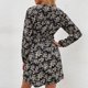 thumbnail image 5 of Mini vestido con cuello en V y manga larga con estampado floral informal de moda sexy para mujer Pompotops hdfakjf6307, 5 of 5