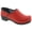 Red Smooth Leather, variant on BJORK Professional Leather Clogs (Neon Pink Patent - EU40)