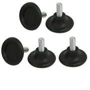 Unique Bargains 5pcs M8x18mm Thread 38mm Dia Plastic Base Adjustable Leveling Foot Black