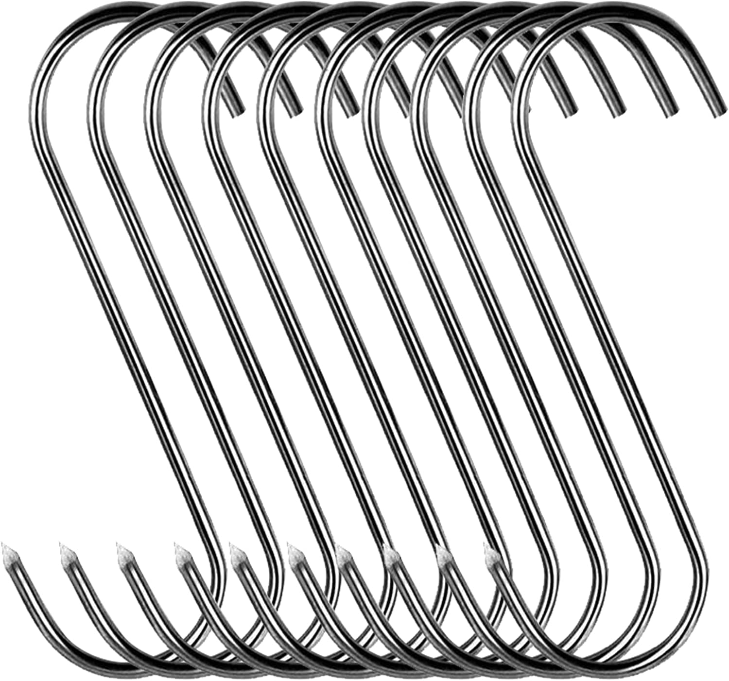 10Pcs Meat Hooks Heavy Duty Stainless Steel Butcher Hooks for Hanging