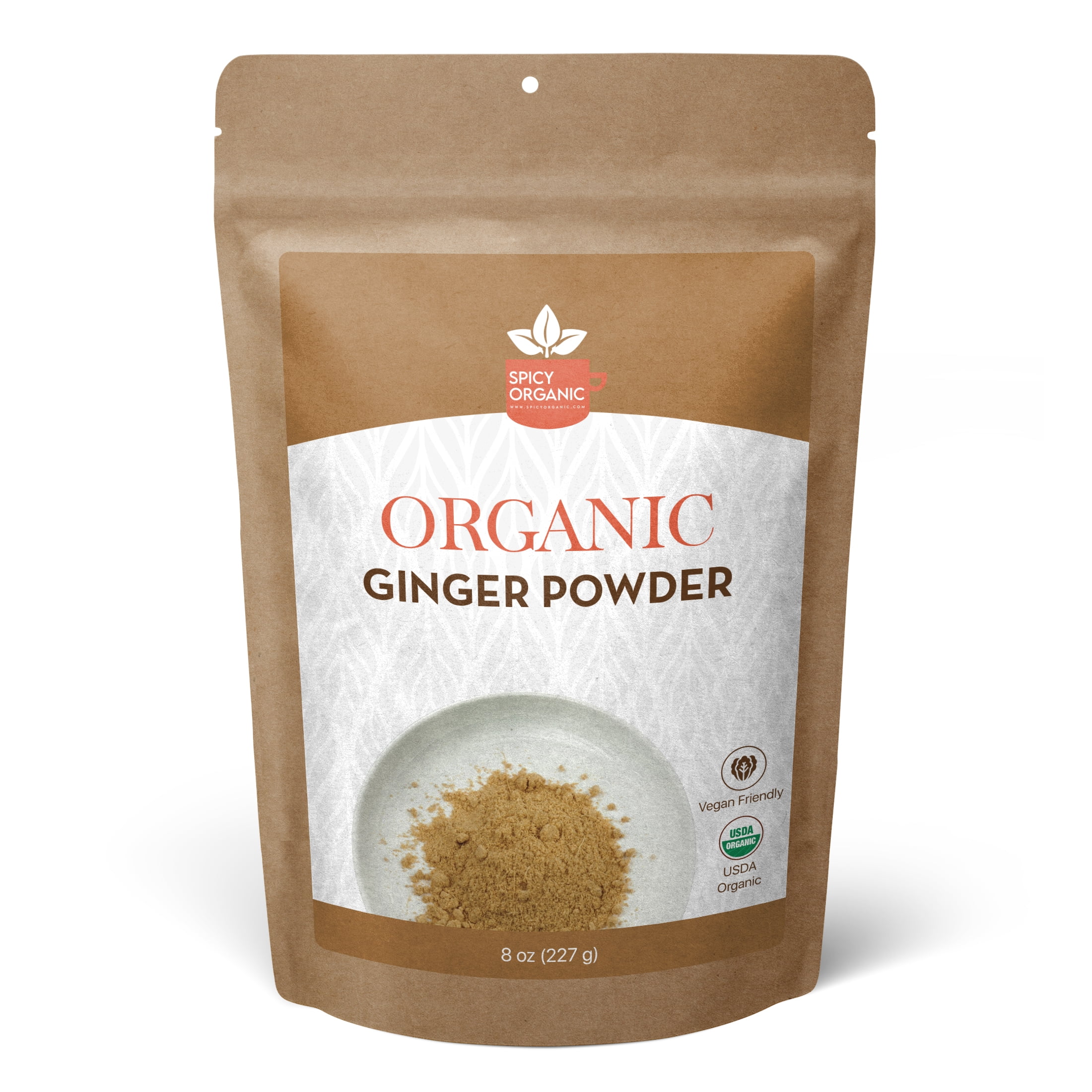 SPICY ORGANIC Ginger Powder 8 OZ - 100% USDA Organic, Non-GMO Ground Ginger Powder