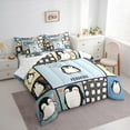 thumbnail image 3 of Manfei Cute Penguin Animal Bedding Comforter Set 7-Piece, Kawaii Cartoon Patchwork King Bedding Sets, Teen Boy Girl Kid Bed Sheets, Breathable Home Decor, 3 of 7