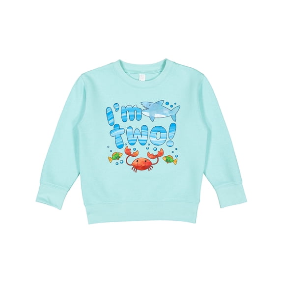 Inktastic I'm Two Second Birthday Shark and Crab Toddler Sweatshirt