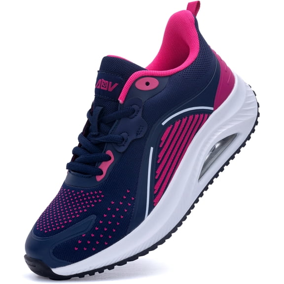 JOYFON Womens Walking Shoes Arch Support Plantar Fasciitis Shoes Orthotic Tennis Sneakers for Foot Pain Relief RoseBlue 9.5