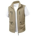 thumbnail image 1 of Men's Spring And Summer Vest Casual Collar Bag Cargo Vest Coat, 1 of 5