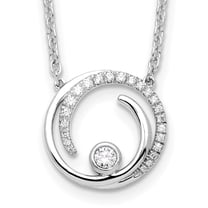 Auriga Fine Jewelry 14K White Gold 2.6 mm Lab Grown Diamond Fancy Swirl Design Necklace for Women 18"