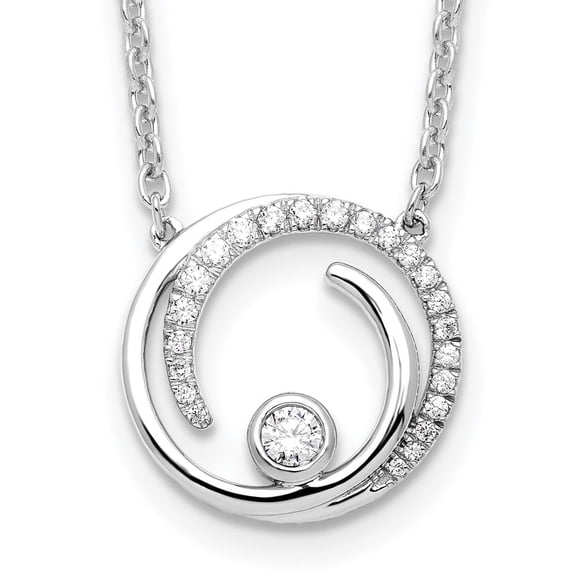 Auriga Fine Jewelry 14K White Gold 2.6 mm Lab Grown Diamond Fancy Swirl Design Necklace for Women 18"