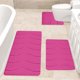 thumbnail image 4 of Juego de 3 alfombras de baño, paquete de 3 alfombrillas de espuma antideslizantes, ultrasuaves y absorbentes, lavables a máquina para un secado fácil, alfombrillas universales para inodoro y, 4 of 7