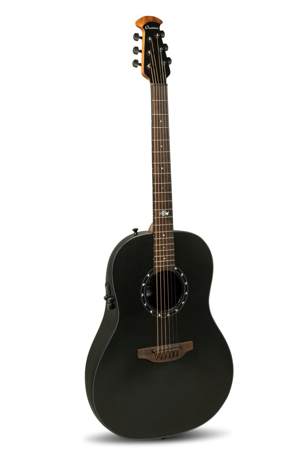 Ovation 1516 Ultra Series Mid-Depth Acoustic-Electric Guitar Pitch Black
