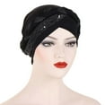 thumbnail image 4 of Fgnfyis Ethnic Bohemian Floral Pleated Turban Headwrap Bandana Headwear for Women C One Size, 4 of 4