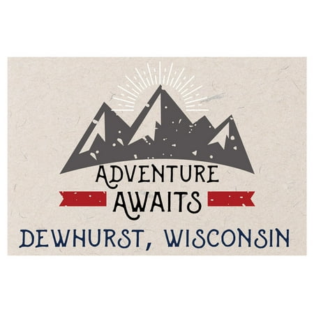 

Dewhurst Wisconsin Souvenir 2x3 Inch Fridge Magnet Adventure Awaits Design