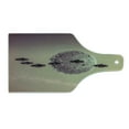thumbnail image 2 of Galaxy Cutting Board, Small Planet Under Ufo Death Star Fictional Outer Space Themed Pattern, Decorative Tempered Glass Cutting and Serving Board, Wine Bottle Shape, Brown Grey, by Ambesonne, 2 of 5