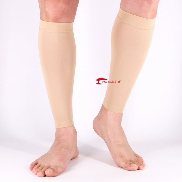 Medical Compression Socks Fatigue Relief Pain Sleep Compression Sock Relax Calf Leg Varicose Veins Socks Calf Leg Brace Beige XXL